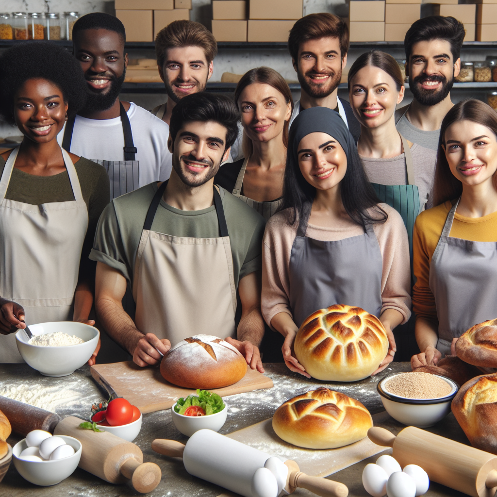 Команда пекарні, що працює над випічкою